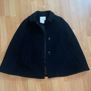 Kate Spade Black Wool Coat/Cape Women’s Size S